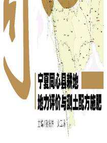 宁夏同心县耕地地力评价与测土配方施肥